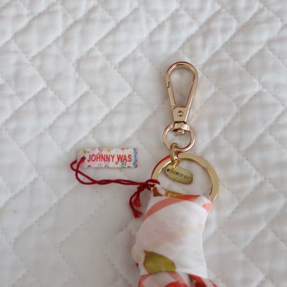 JOHNNY WAS Keychain Zoila Bandana Silk Scarf Handkerchief NWT Boho Bag Charm - Picture 3 of 3